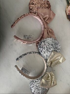 Disney Sequin Minnie Ears Headbands in Rose Gold and Silver